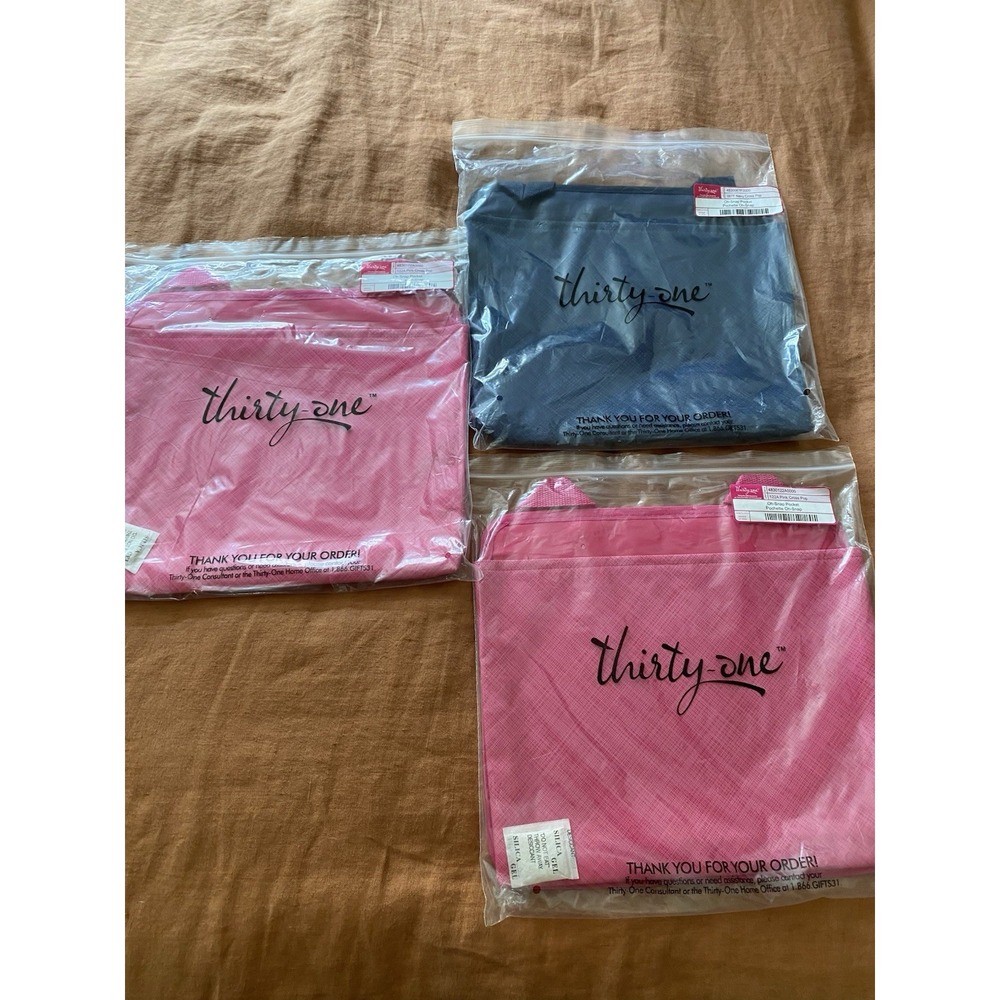 Thirty-One Oh-Snap Pockets - 2 Pink, 1 Navy